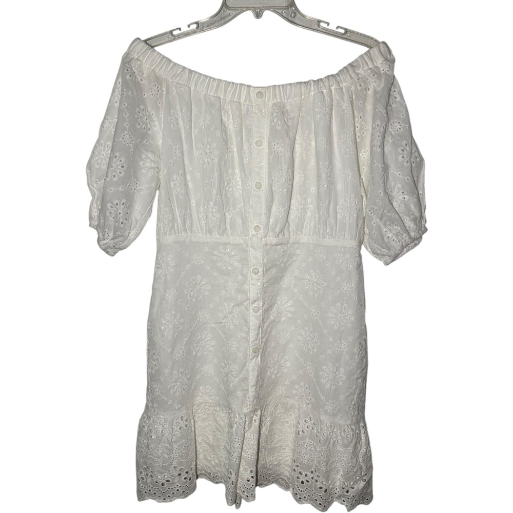 Karlie White Eyelet Off Shoulder Dress Size Large‎ Womens Mini Summer